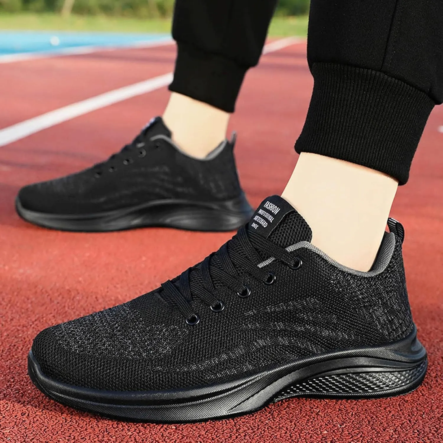 Men's Comfortable Stretch Workout Shoes Lace Up Comfortable Light-Weight Shoe Breathable Diabetic Shoes for Men