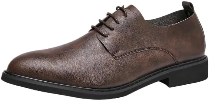 Men's Dress Oxford Shoes, Leather Formal Shoes, Breathable Lace-Up Oxfords for Wedding, Business & Work, Modern Comfortable Formal Footwear
