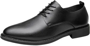 Men's Dress Oxford Shoes, Leather Formal Shoes, Breathable Lace-Up Oxfords for Wedding, Business & Work, Modern Comfortable Formal Footwear