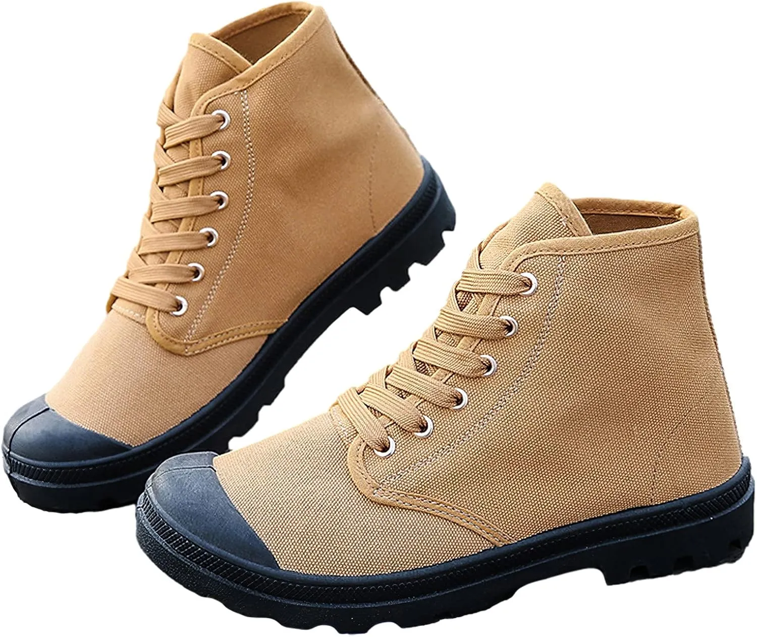 Men's Fashion Ankle High/Mid Calf Desert Boots Lace-Up Outdoor Canvas Shoes