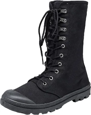 Men's Fashion Ankle High/Mid Calf Desert Boots Lace-Up Outdoor Canvas Shoes