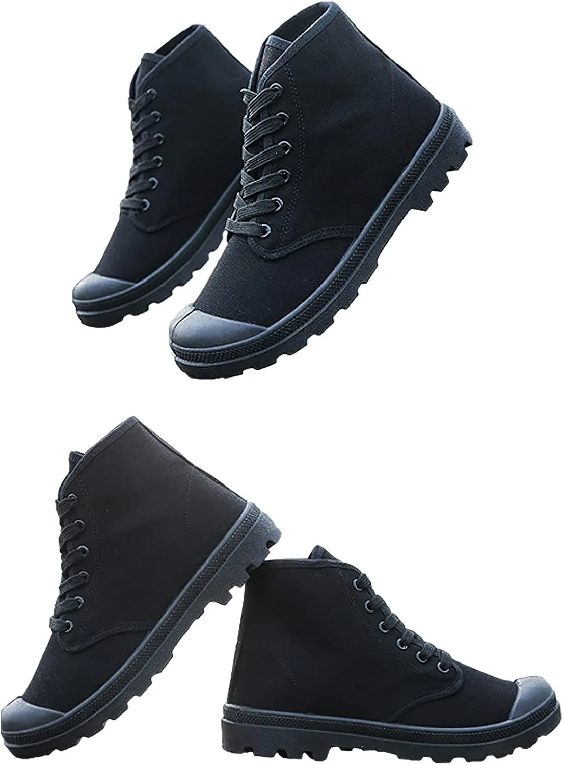 Men's Fashion Ankle High/Mid Calf Desert Boots Lace-Up Outdoor Canvas Shoes