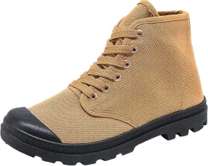 Men's Fashion Ankle High/Mid Calf Desert Boots Lace-Up Outdoor Canvas Shoes