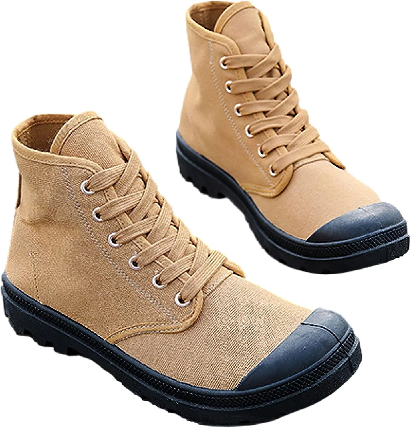 Men's Fashion Ankle High/Mid Calf Desert Boots Lace-Up Outdoor Canvas Shoes