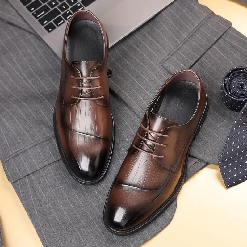 Men's Genuine Leather Derby Fashion Formal Tuxedo Walking Shoes