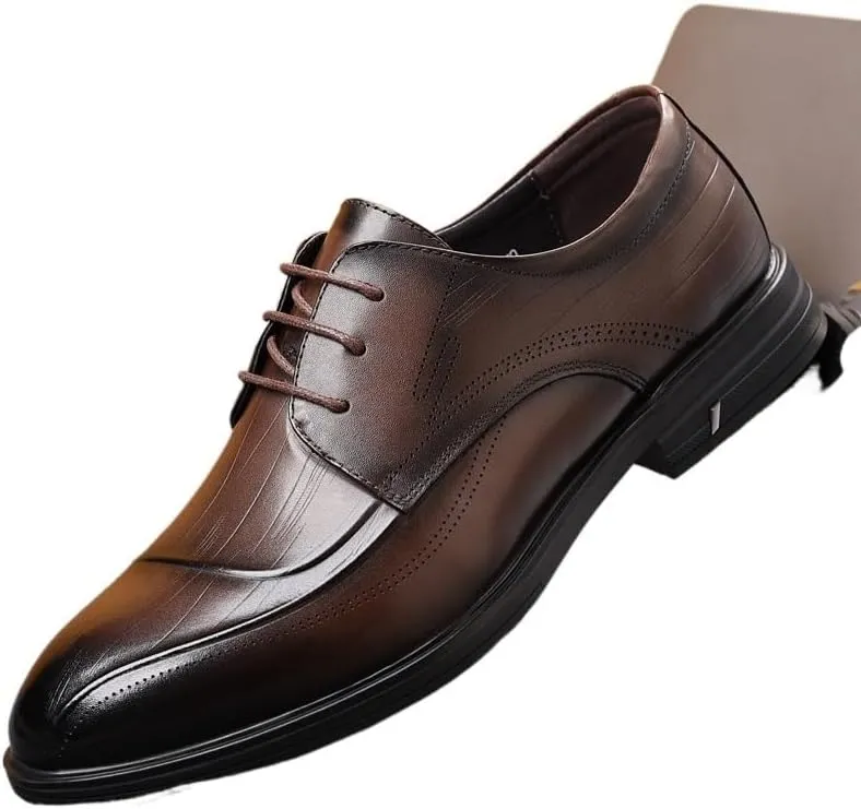 Men's Genuine Leather Derby Fashion Formal Tuxedo Walking Shoes