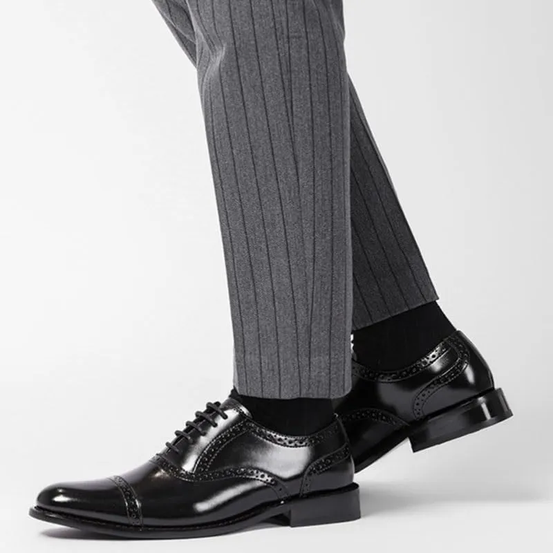 Men's Genuine Leather Derby Fashion Formal Tuxedo Walking Shoes