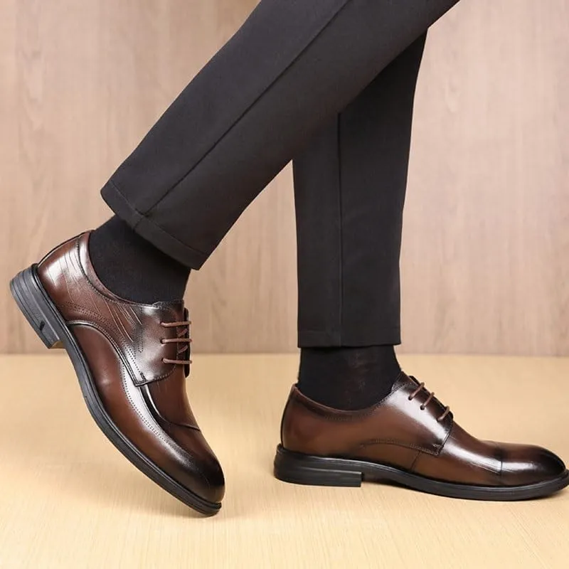 Men's Genuine Leather Derby Fashion Formal Tuxedo Walking Shoes