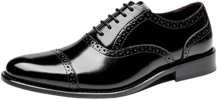 Men's Genuine Leather Derby Fashion Formal Tuxedo Walking Shoes