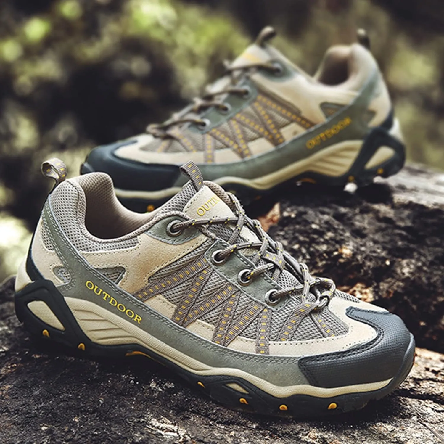 Mens Hiking Shoes Outdoor Walking Travel Sneakers Anti-Slip Low Top Soft Bottom Trail Running Trainers