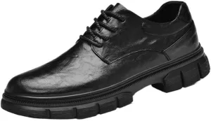 Men's Leather Formal Business Oxford Dress Shoes Lace-Up Anti-Slip Formal Duty Work Shoes