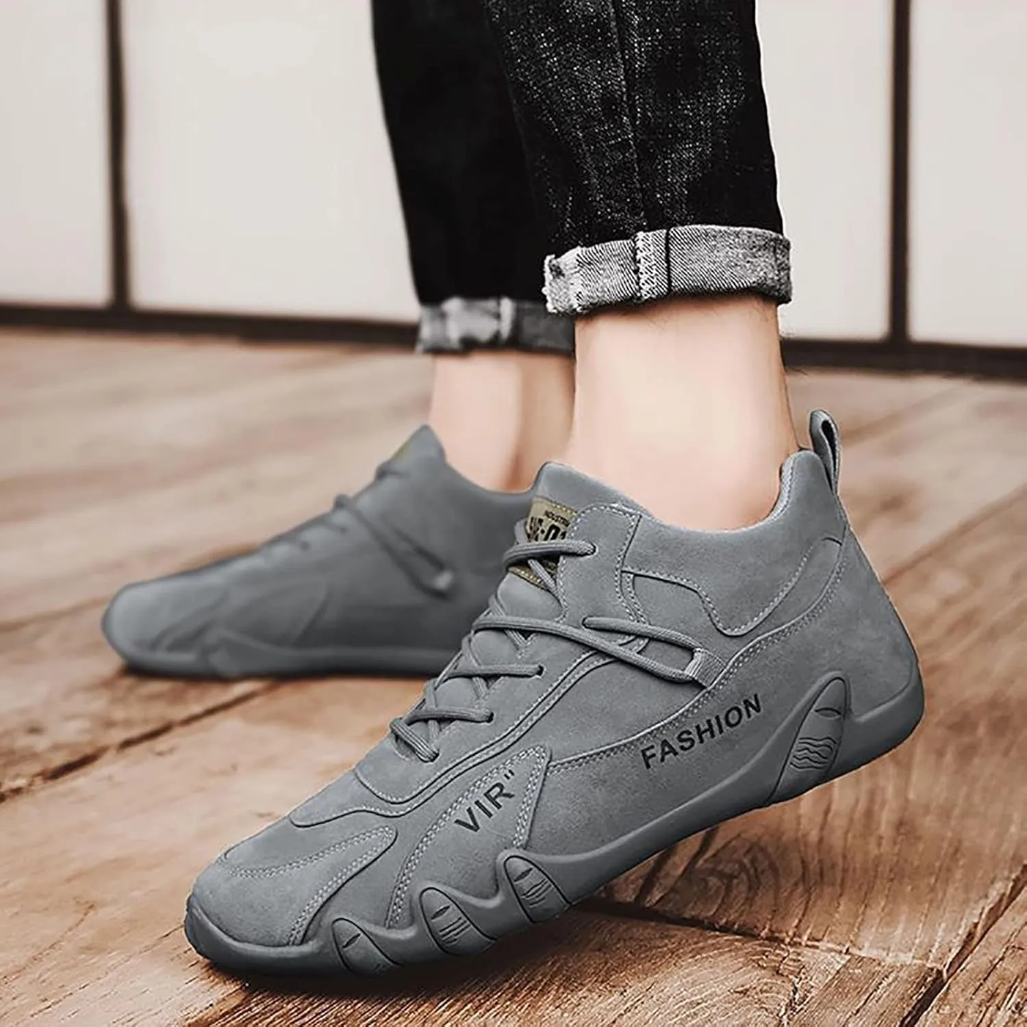 Men's Lightweight Non Slip Barefoot Shoes Lace Up Comfortable Light-Weight Shoe Men's Comfortable Canvas Shoes
