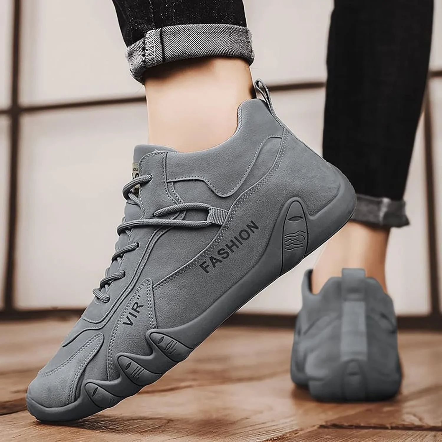 Men's Lightweight Non Slip Barefoot Shoes Lace Up Comfortable Light-Weight Shoe Men's Comfortable Canvas Shoes