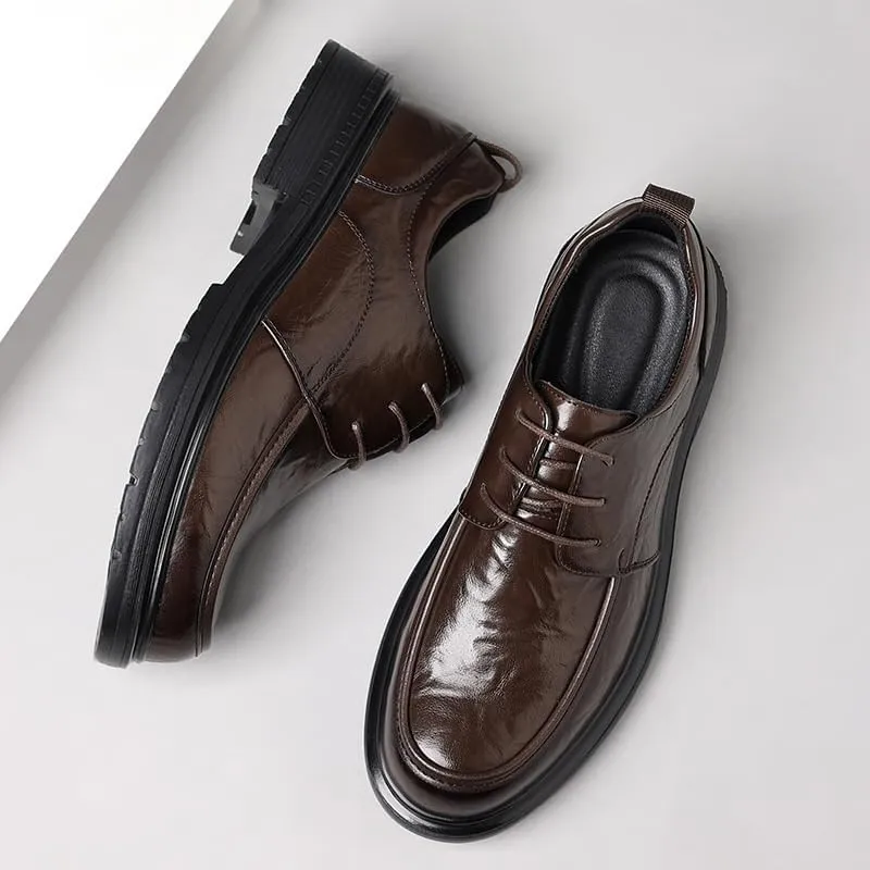 Mens Loafers Elegant Classic Lace-up Formal Oxford Shoes Modern Leather Business Casual Scale Pattern Comfort Formal Shoes Pointed Toe