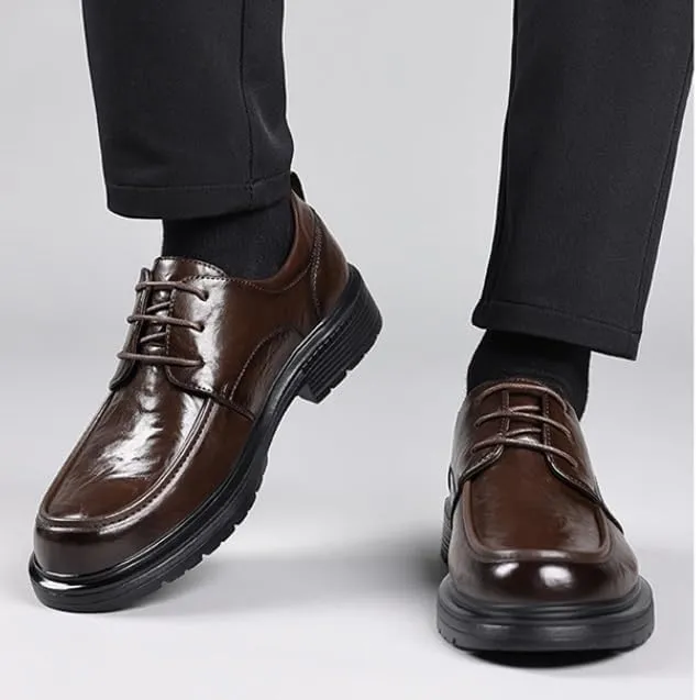 Mens Loafers Elegant Classic Lace-up Formal Oxford Shoes Modern Leather Business Casual Scale Pattern Comfort Formal Shoes Pointed Toe