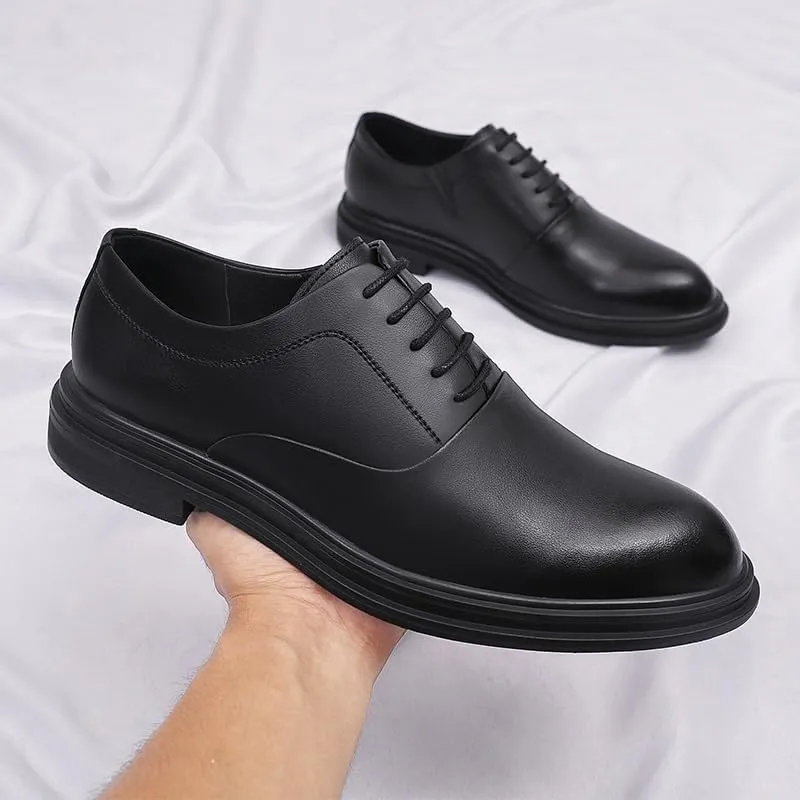 Men's Patent Leather Lace Up Dress Shoes Mens Formal Business Pointed Toe Oxfords Shoes Modern Casual Non Slip Business Work Formal Shoes(8.5)