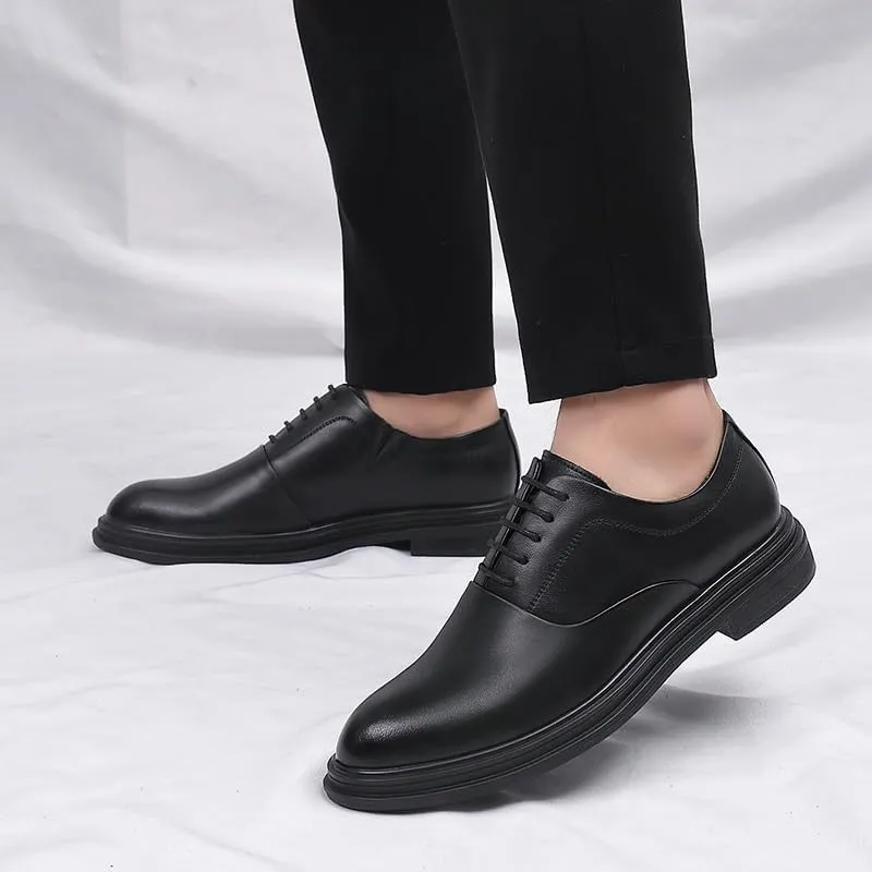 Men's Patent Leather Lace Up Dress Shoes Mens Formal Business Pointed Toe Oxfords Shoes Modern Casual Non Slip Business Work Formal Shoes(8.5)