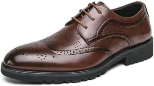 Mens Printing Breathable Dress Shoes, Men's Breathable Oxfords Formal Dress Wedding Dress Shoes, Fashion Casual New Business Shoes Genuine Leather Dress Formal Shoes for Men