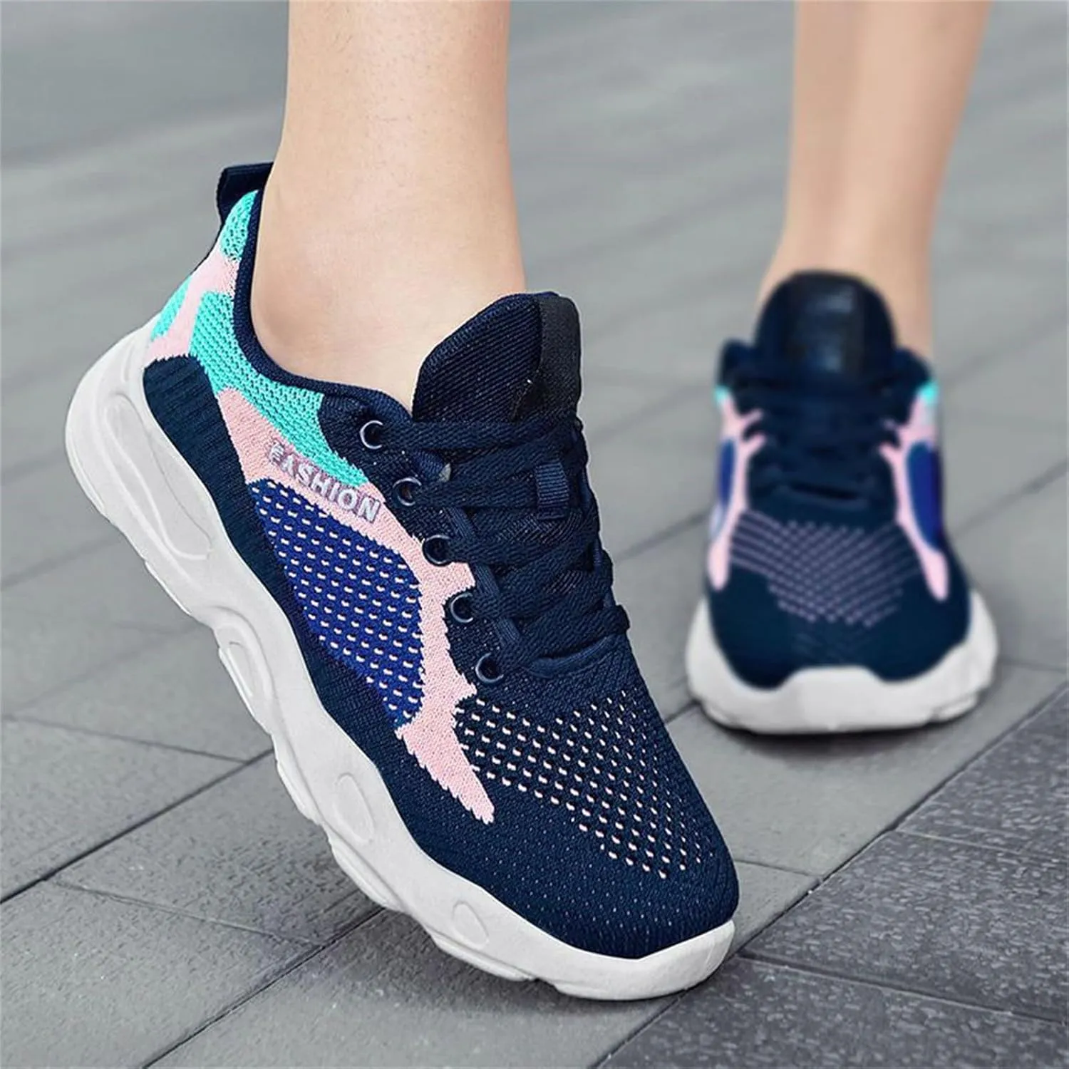 Mens Walking Shoes Lightweight Breathable Mesh Running Shoes Slip On Fashion Tennis Sneakers Comfort Gym Workout