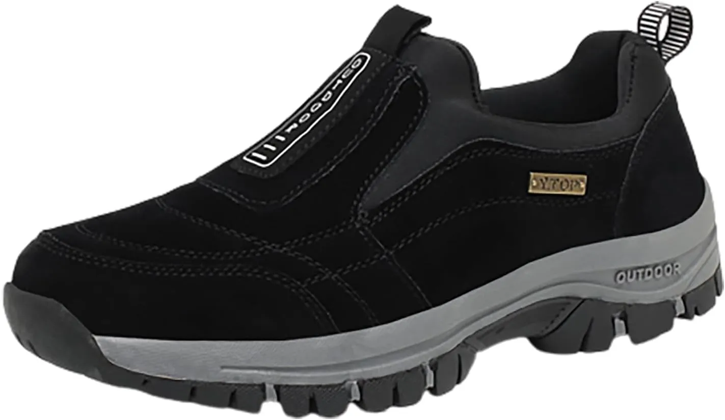 Men's Walking Shoes Waterproof Hiking Shoes Slip on Orthopedic Sneakers Outdoor Non Slip Shoes Casual Trail Shoes