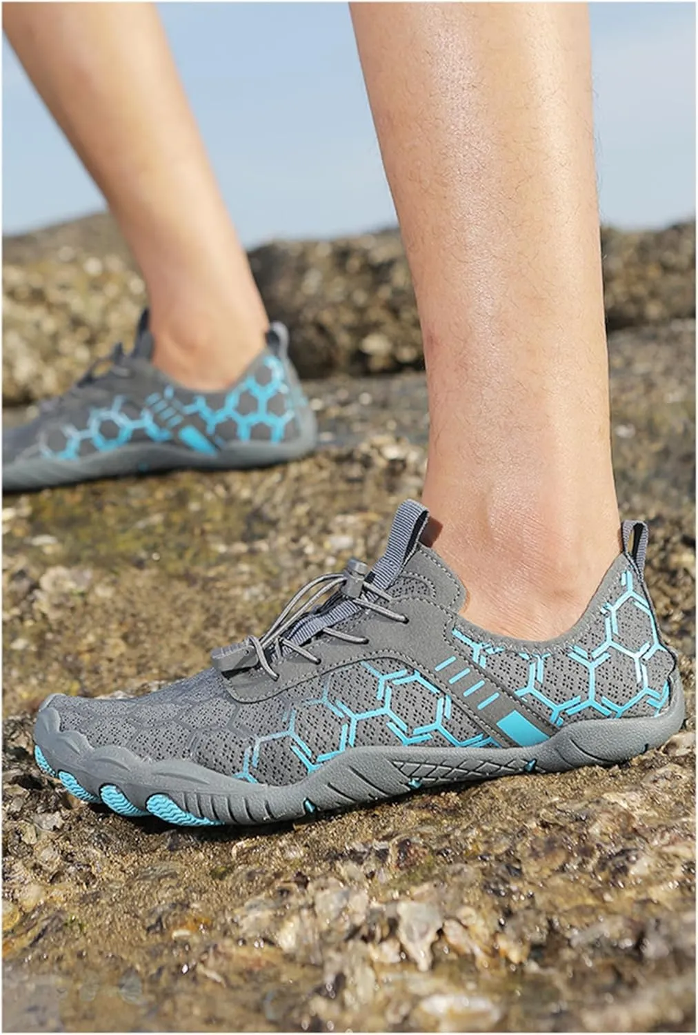 Mmoneyake Mens Womens Athletic Hiking Water Shoes Unisex Hike Barefoot Shoes Quick Drying Beach Aqua Shoes Travel Trekking Walking Climbing Sneakers Lightweight Outdoor Footwear