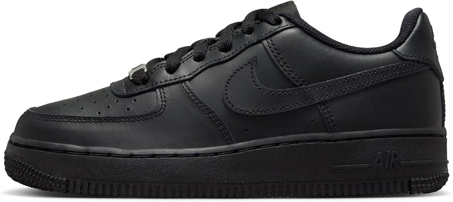 Nike Air Force 1 LE Big Kids' Shoes (FV5951-001, Black/Black-Black-Black) Size 3.5