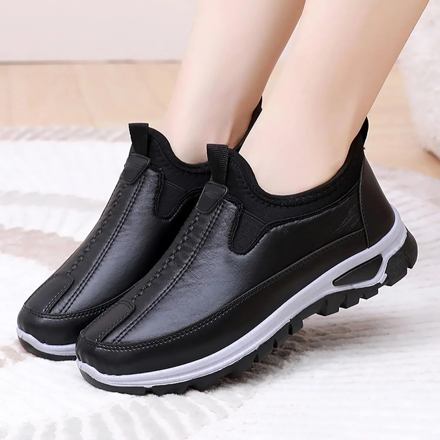 Non Slip Work Shoes Women Dress Sneakers Men Womens Loafers Comfortable Dressy Cute Cozy Non Slip Christmas Shoes for Women Wide Round Toe Slip On Casual