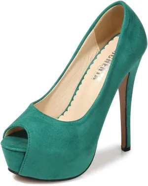 OCHENTA Women's Peep Toe Prom Heels Platform High Heels Sexy Dress Pumps