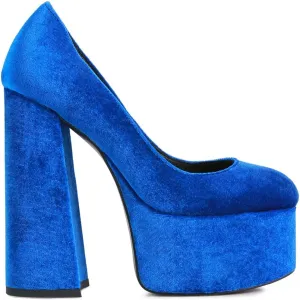 Old Novelty Platform Heel Velvet Pumps