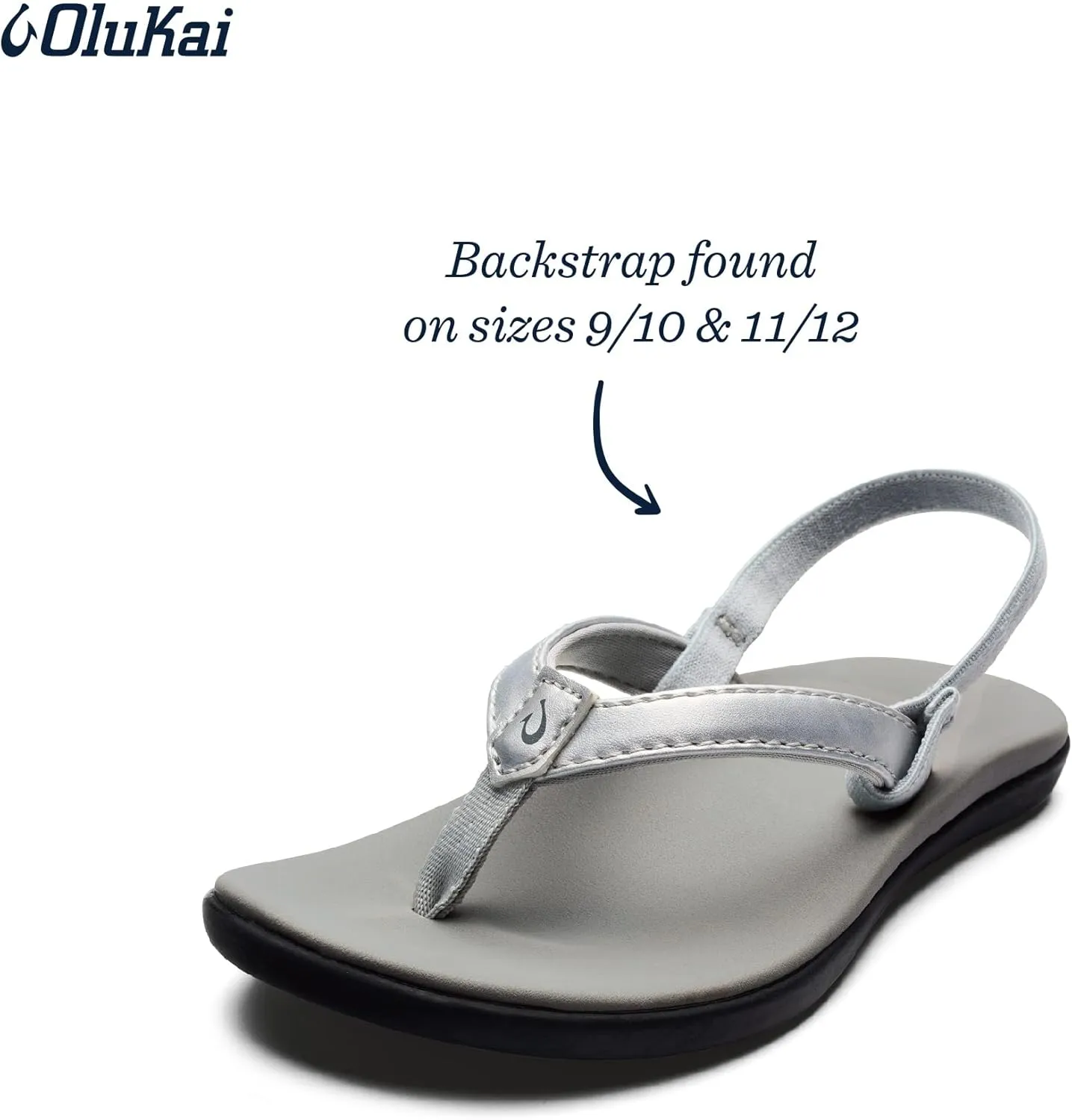 OLUKAI Ho'opio Girls' Beach Sandals, Quick-Dry Flip-Flop, Water Resistant & Cute Design, All-Day Comfort Fit