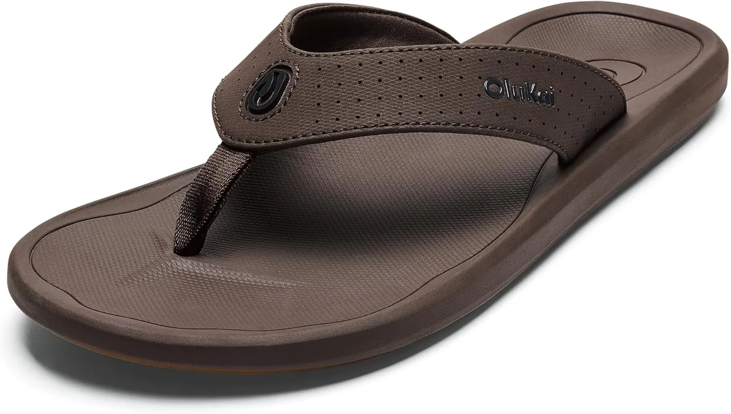 OLUKAI Ki'i Men's Beach Sandals, Quick-Dry Flip-Flop Slides, Water Resistant & Lightweight, Compression Molded Footbed & Ultra-Soft Comfort Fit