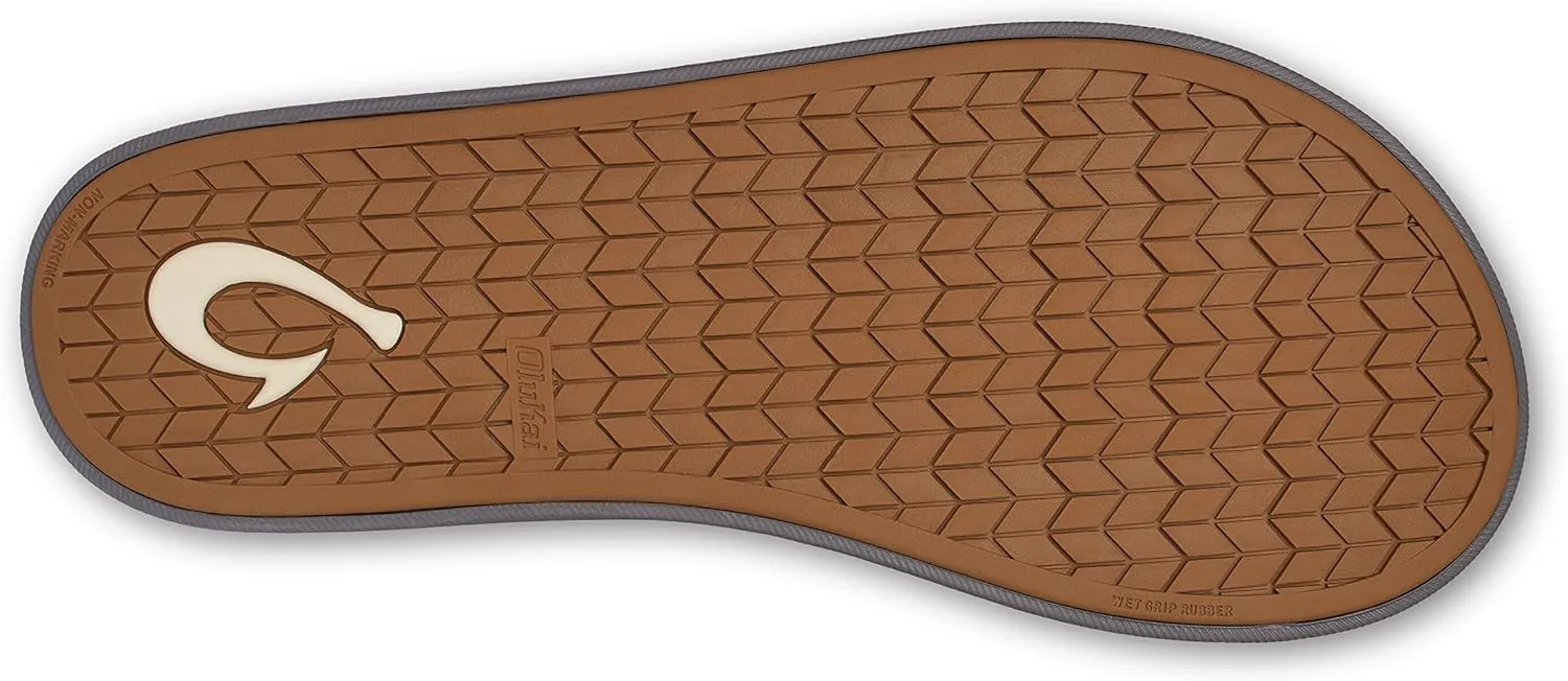 OLUKAI Koko'o Men's Beach Sandals, Quick-Dry Flip-Flop Slides, Water Resistant & Lightweight, Compression Molded Footbed & Ultra-Soft Comfort Fit
