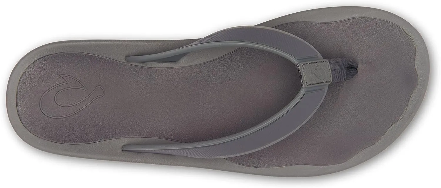 OLUKAI Koko'o Men's Beach Sandals, Quick-Dry Flip-Flop Slides, Water Resistant & Lightweight, Compression Molded Footbed & Ultra-Soft Comfort Fit