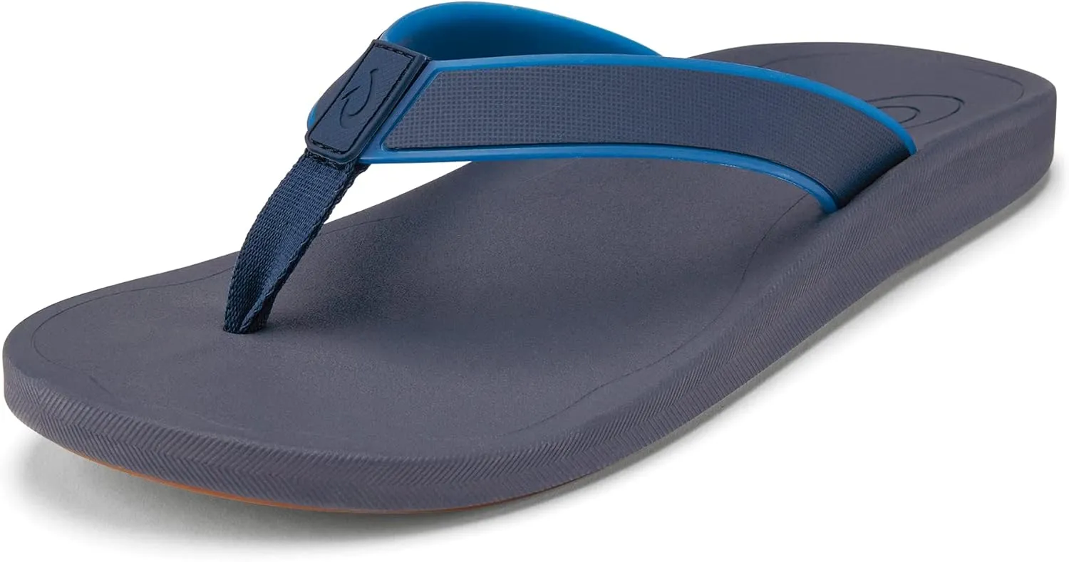 OLUKAI Koko'o Men's Beach Sandals, Quick-Dry Flip-Flop Slides, Water Resistant & Lightweight, Compression Molded Footbed & Ultra-Soft Comfort Fit