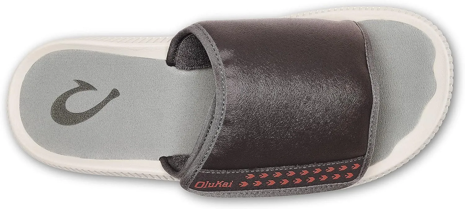 OLUKAI Ulele Olu Men's Slide Sandals, Water Resistant Beach Shoes, Fully Adjustable & Comfort Fit, Wet Grip Rubber Soles