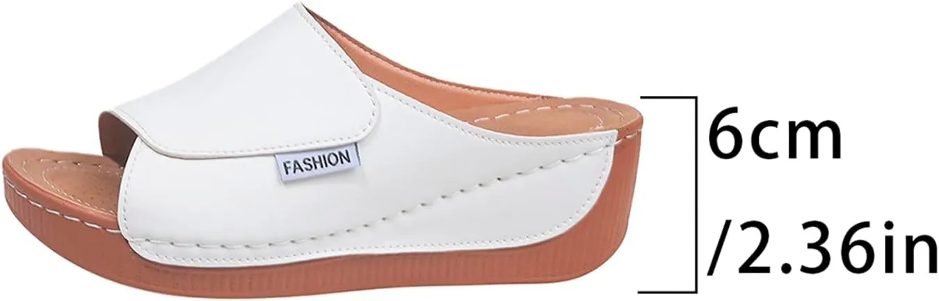 Platform Sandals for Women Wide Width Minimalist Peep Toe Slip On Summer Casual Shoes Womens Shoes