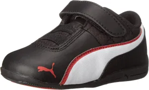 PUMA Men's Smash 2 Hook and Loop Fresh Sneaker, Black Black White, 5 M US