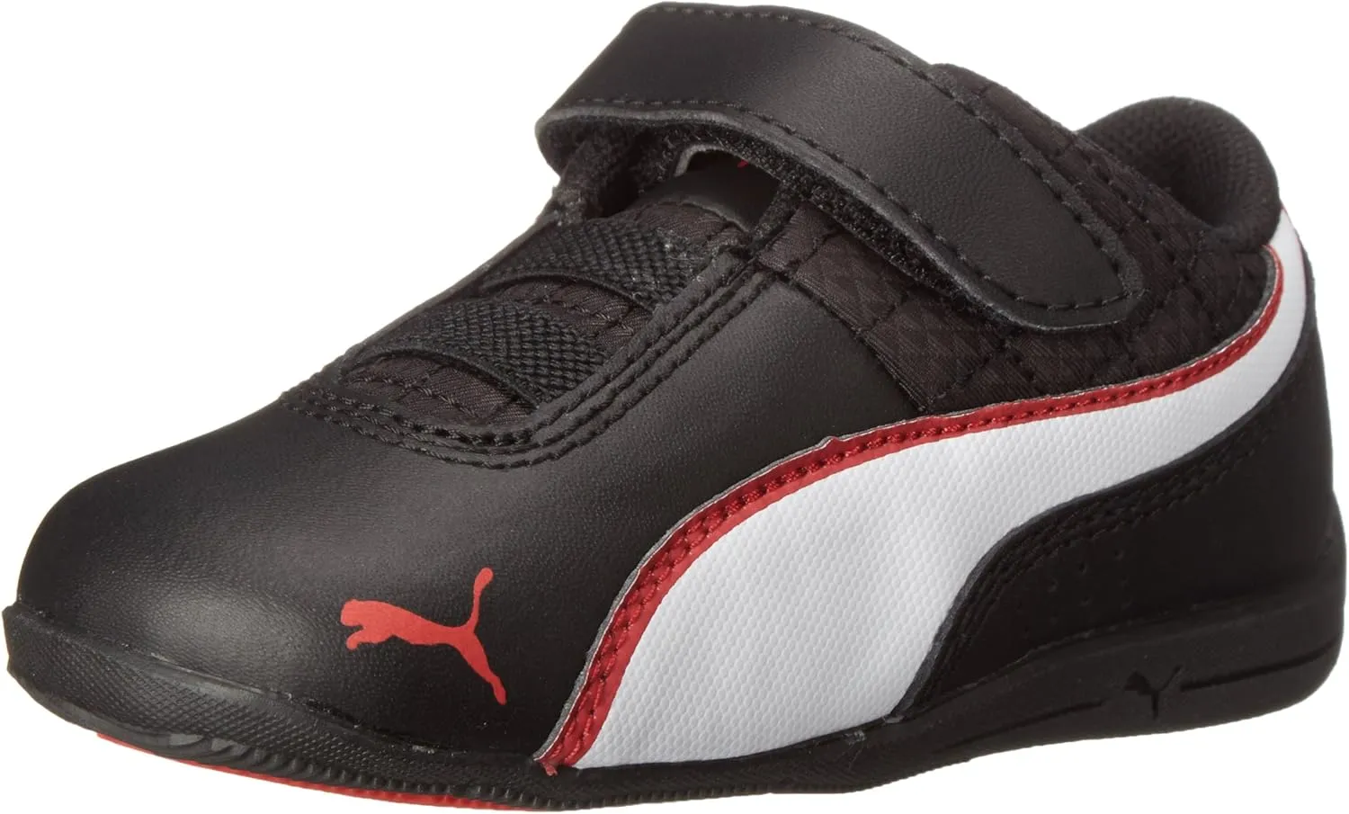 PUMA Men's Smash 2 Hook and Loop Fresh Sneaker, Black Black White, 5 M US