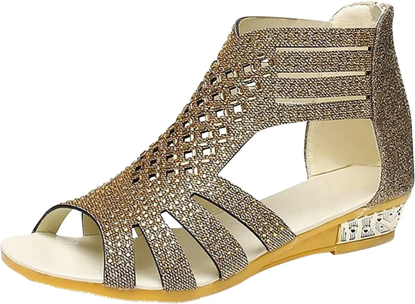 sandalias de mujer Summer Sandals for Women Women's Beach Flats Sandals Bohemia Summer Beaded Ankle Strappy Sandal Dressy