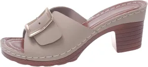 Sandals for Women 2025 Chunky Platform Mules Sandals Slip on Block Heels Square Toe High Heeled Dress Shoes