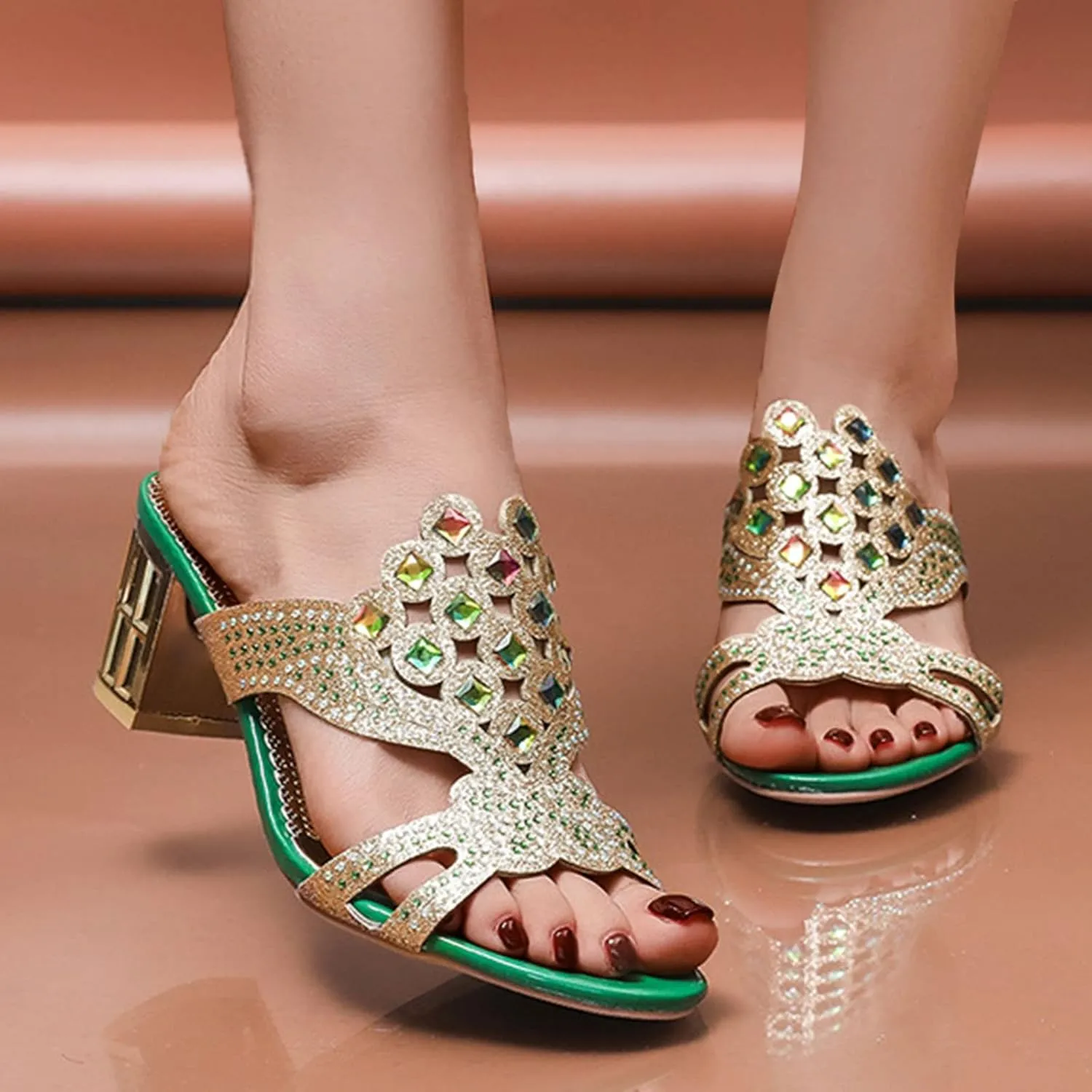 Sandals for Women Chunky Heels Clear Heels for Women Open Toe Heels for Women Black Dress Shoes for Women Low Heel