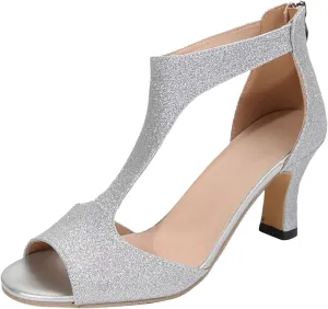 Sandals Women 2025 Summer Dress Shoes Casual Sandals Comfortable Open Toe Heels Shoes Back Zipper Stiletto