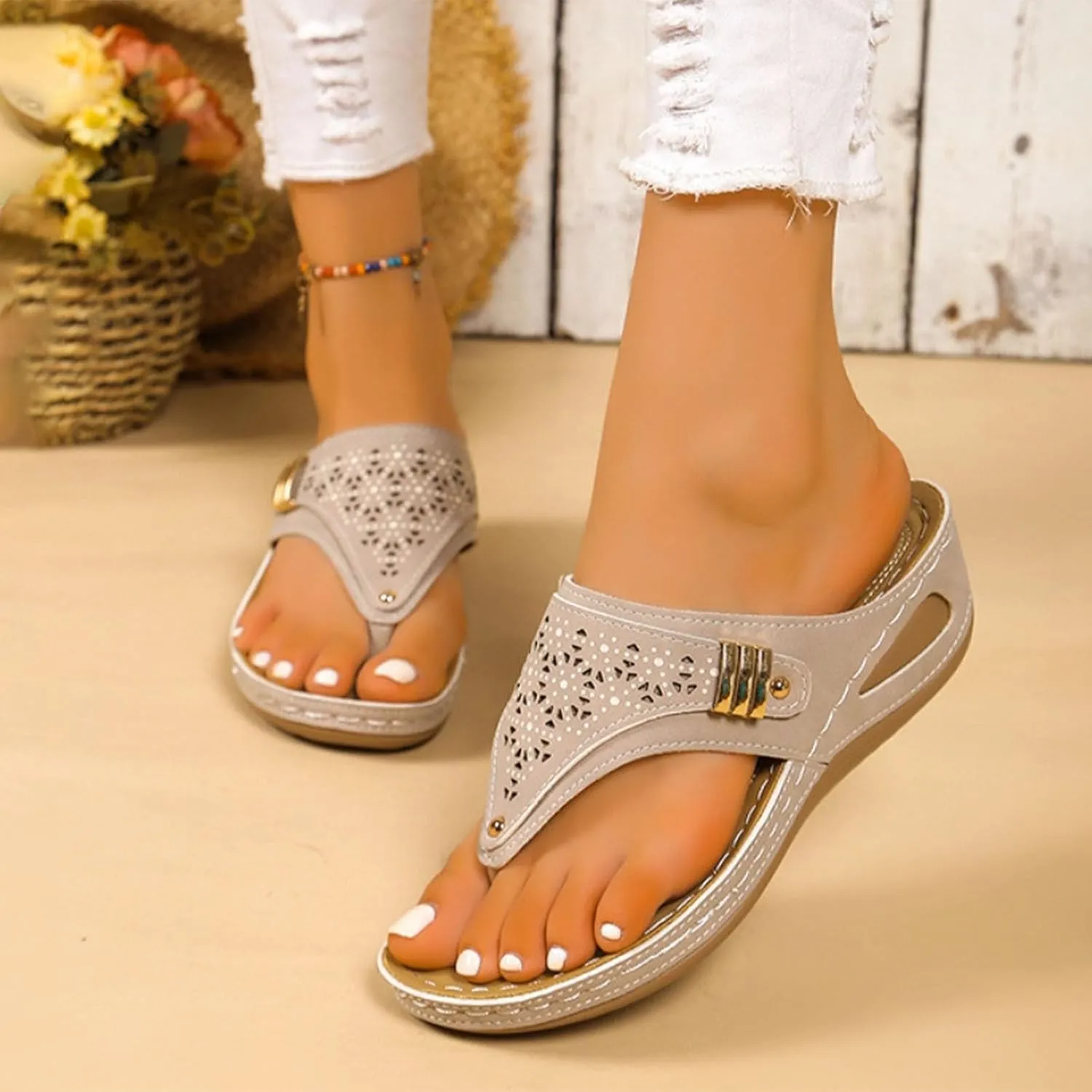 Sandals Women Dressy Summer Wedge Sandals for Womens Comfortable Platform Shoes Lightweight Womens Slippers
