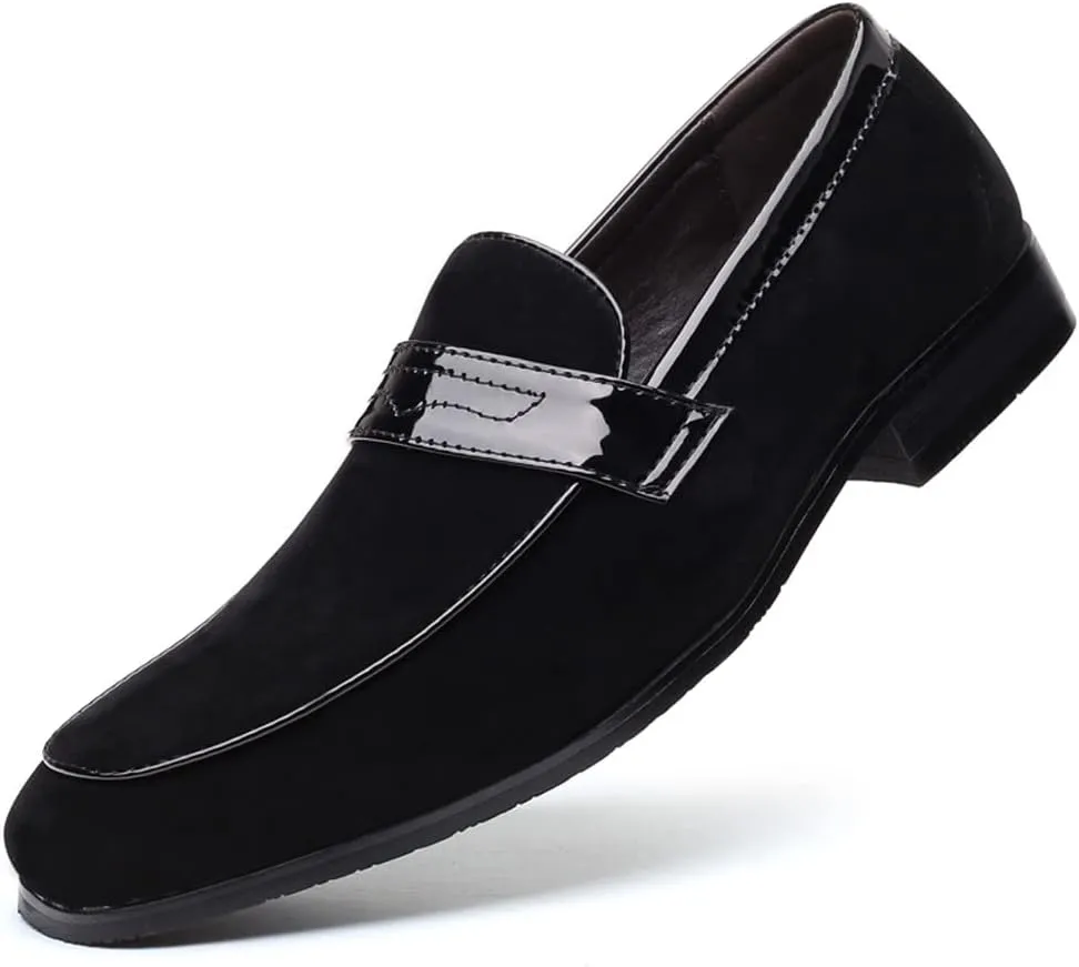 Santimon Men's Suede Penny Moccasins Loafers Comfort Leather Lightweight Classic Slip-On Casual Formal Boat Formal Dress Driving Shoes
