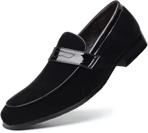 Santimon Men's Suede Penny Moccasins Loafers Comfort Leather Lightweight Classic Slip-On Casual Formal Boat Formal Dress Driving Shoes