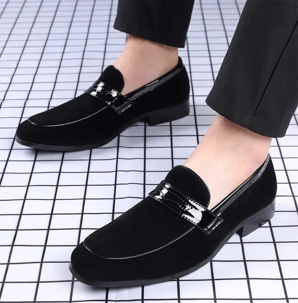 Santimon Men's Suede Penny Moccasins Loafers Comfort Leather Lightweight Classic Slip-On Casual Formal Boat Formal Dress Driving Shoes