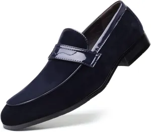 Santimon Men's Suede Penny Moccasins Loafers Comfort Leather Lightweight Classic Slip-On Casual Formal Boat Formal Dress Driving Shoes