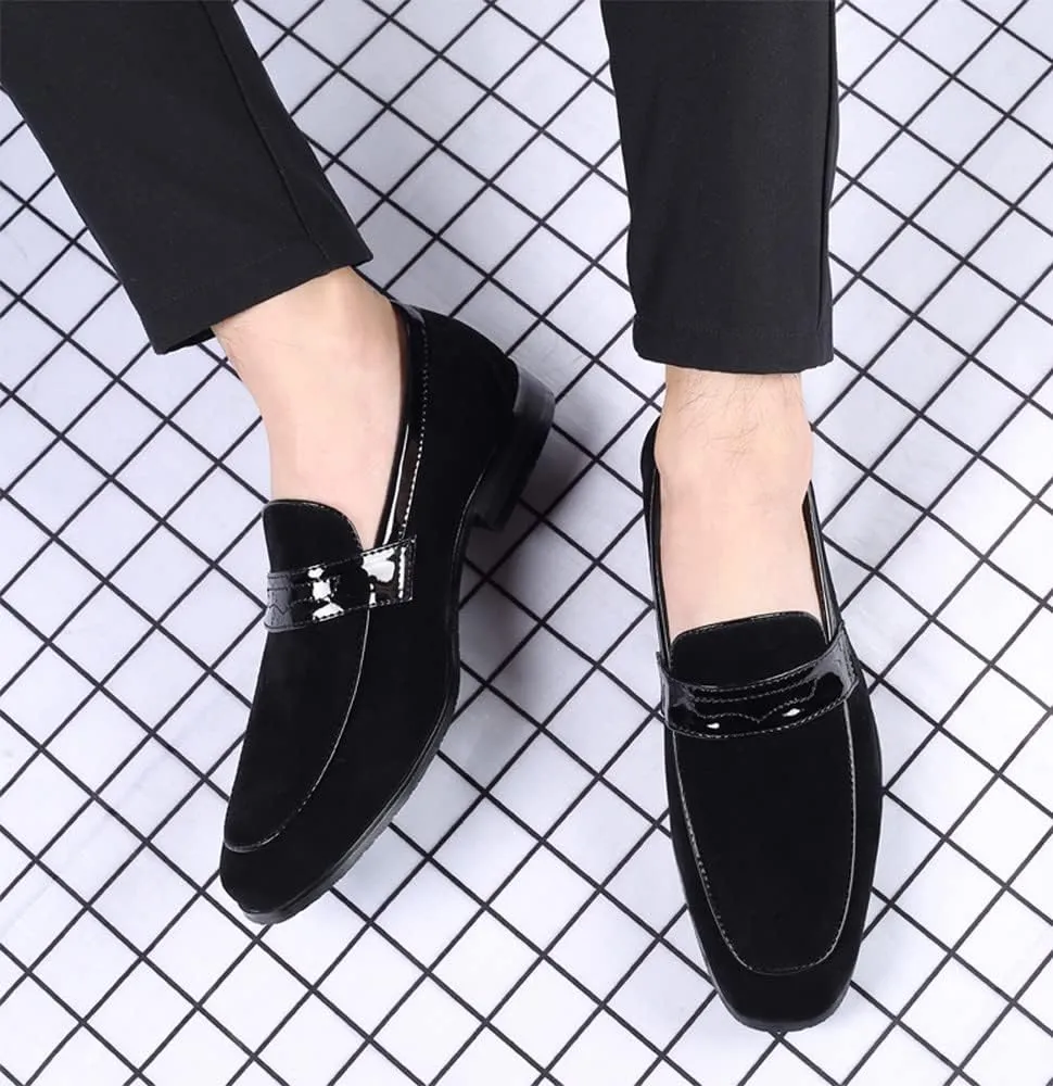 Santimon Men's Suede Penny Moccasins Loafers Comfort Leather Lightweight Classic Slip-On Casual Formal Boat Formal Dress Driving Shoes