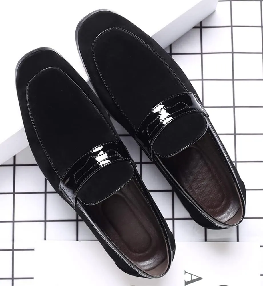 Santimon Men's Suede Penny Moccasins Loafers Comfort Leather Lightweight Classic Slip-On Casual Formal Boat Formal Dress Driving Shoes