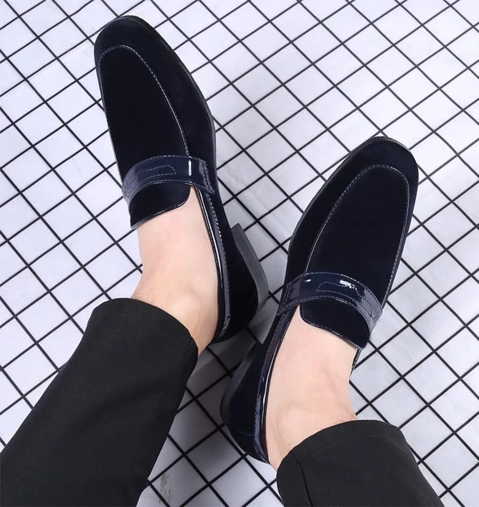 Santimon Men's Suede Penny Moccasins Loafers Comfort Leather Lightweight Classic Slip-On Casual Formal Boat Formal Dress Driving Shoes